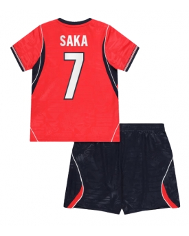 Billige Fotballdrakt England Bukayo Saka #7 Replika Bortedraktsett Barn VM 2026 Kortermet (med bukser)